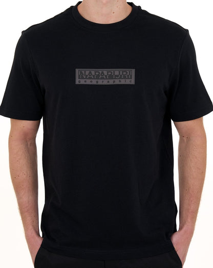 Napapijri T-Shirt mit kleinem Box-Logo, Schwarz