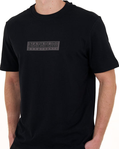 Napapijri T-Shirt mit kleinem Box-Logo, Schwarz