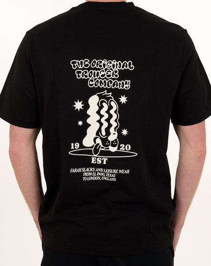Farah Tristan Grafik-T-Shirt Schwarz