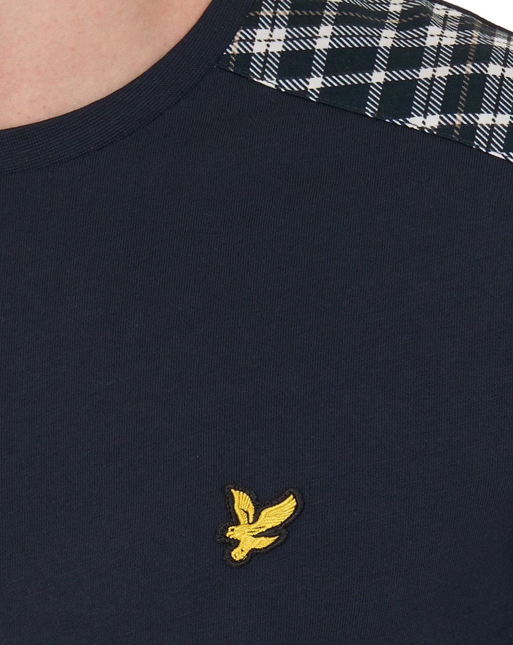 Lyle & Scott kariertes T-Shirt, Dunkelblau