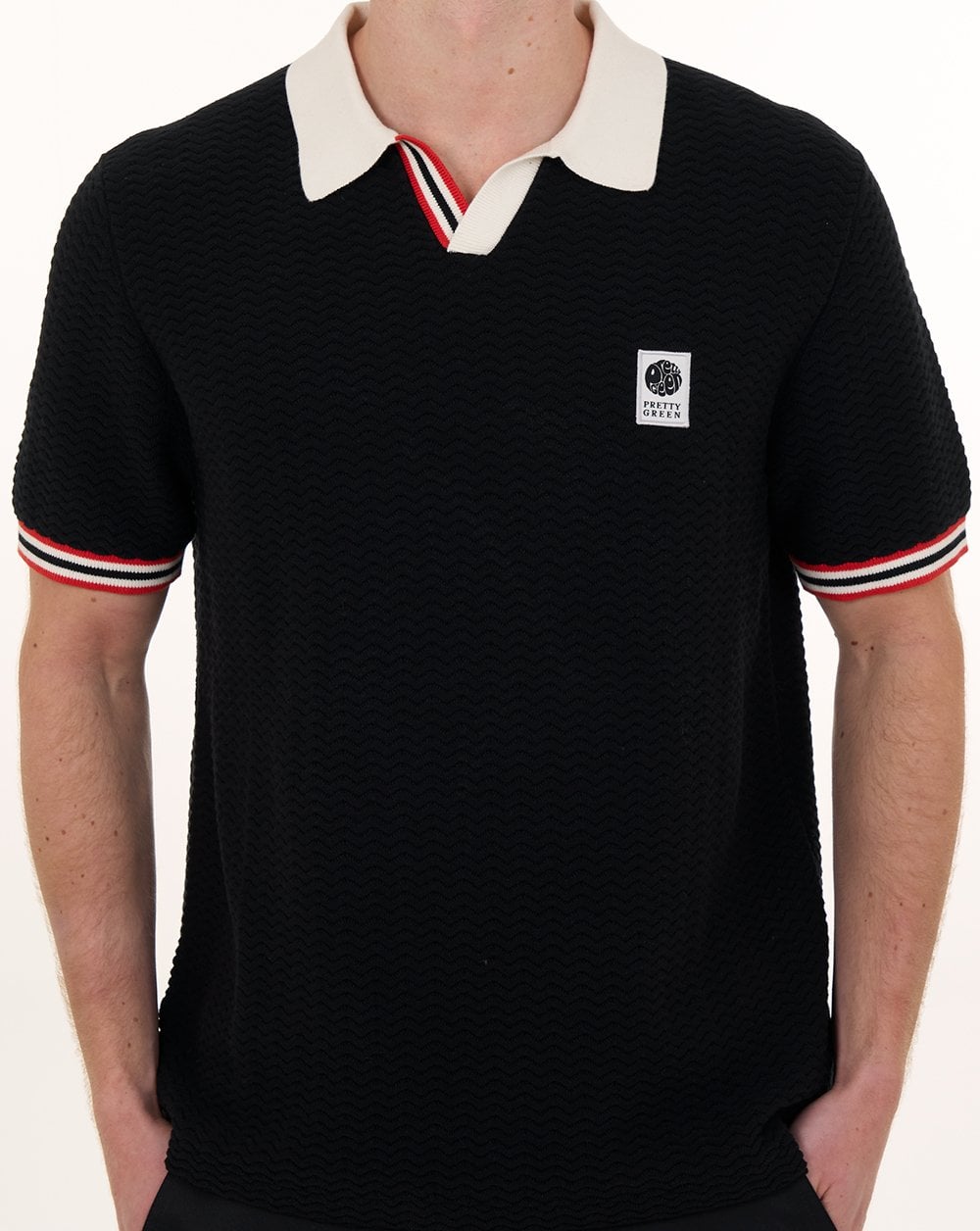 Pretty Green Stratosphere Strickpolo Schwarz