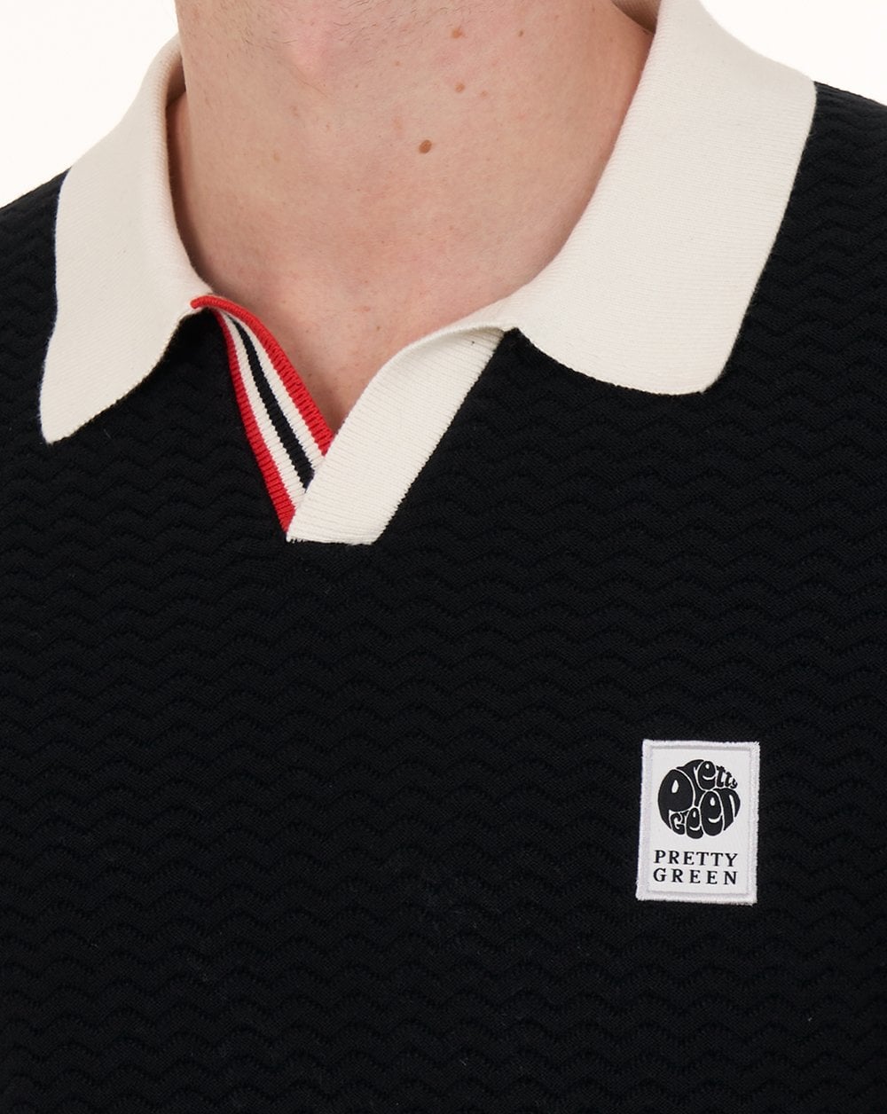 Pretty Green Stratosphere Strickpolo Schwarz