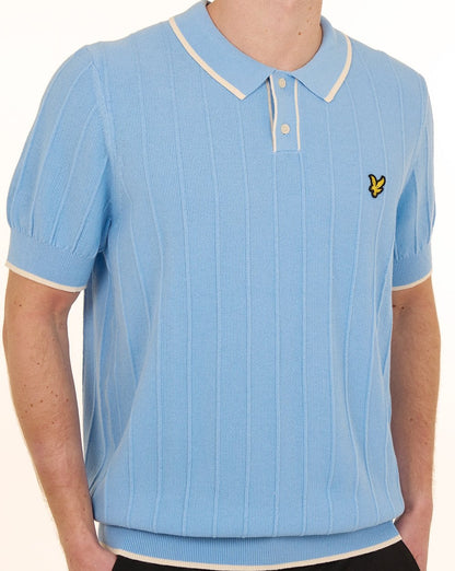 Lyle & Scott Polo-Polo mit Piqué-Strickstoff, Kreideblau