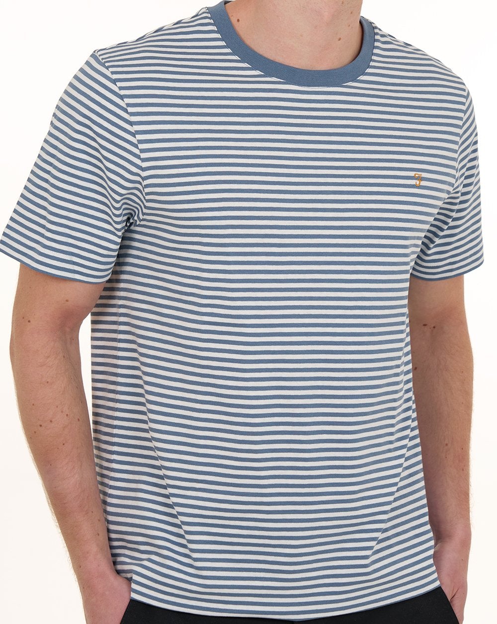 Farah Castle gestreiftes T-Shirt Blue Tide