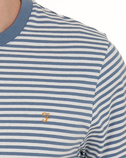 Farah Castle gestreiftes T-Shirt Blue Tide