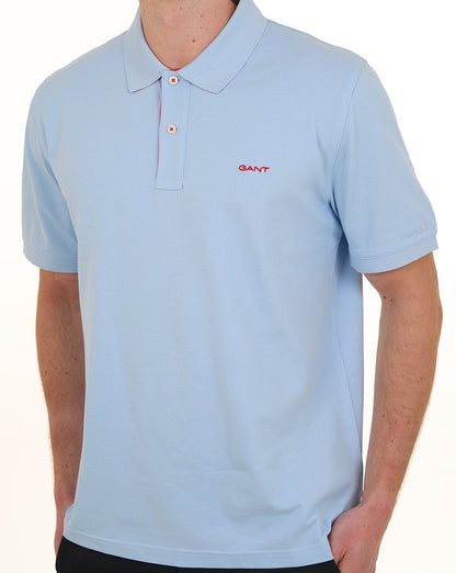 Gant Poloshirt mit Kontrastkragen, Frischblau