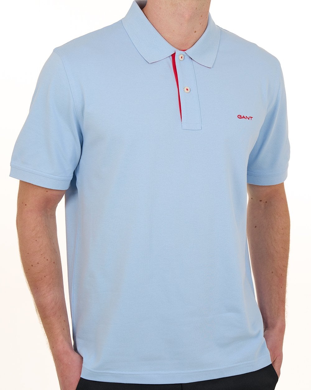 Gant Poloshirt mit Kontrastkragen, Frischblau