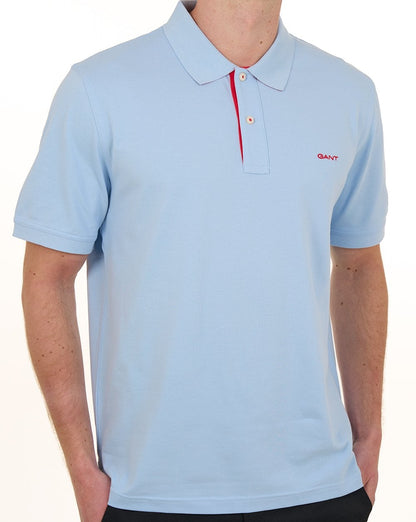 Gant Poloshirt mit Kontrastkragen, Frischblau