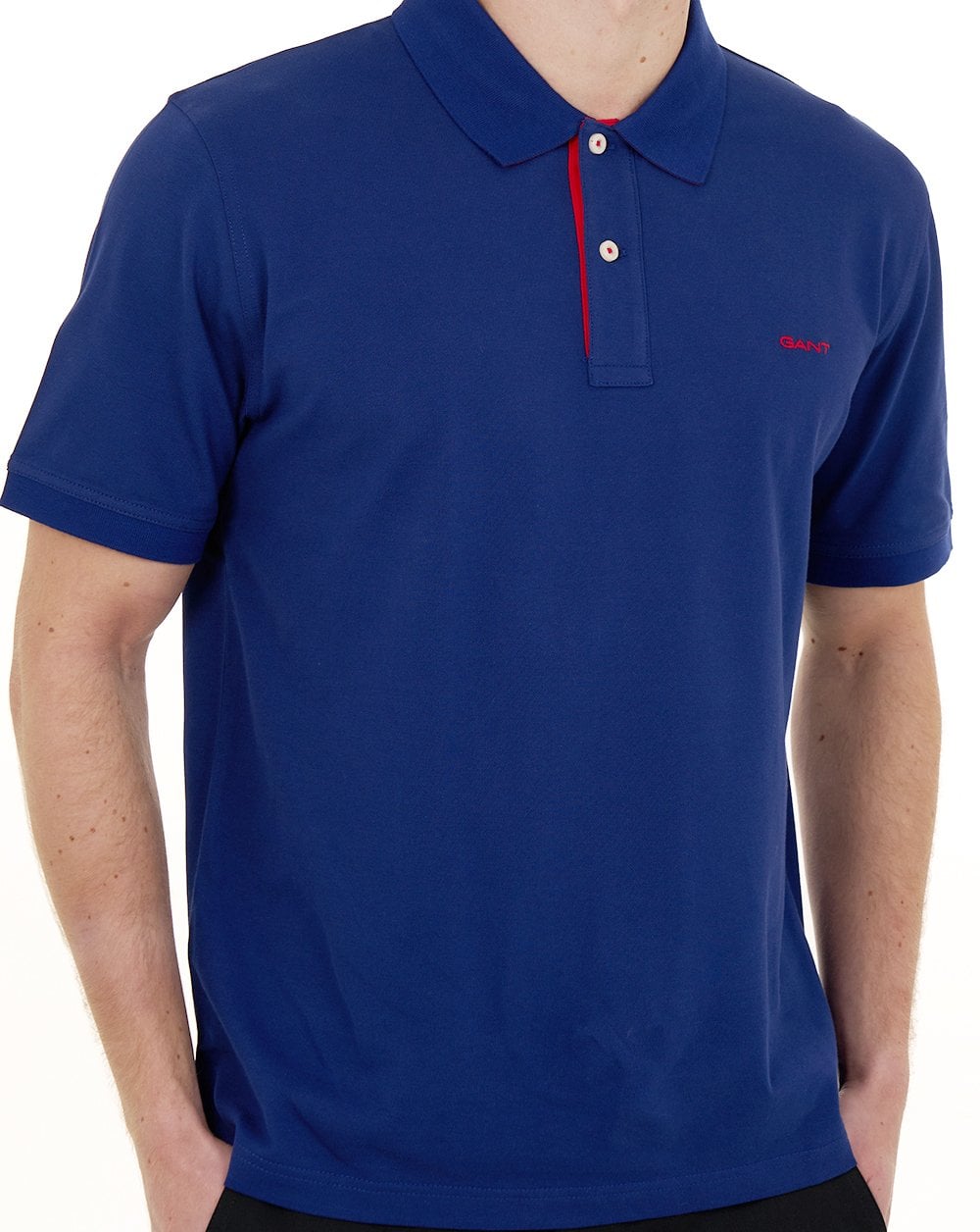 Gant Polohemd mit Kontrastkragen, Dunkelblau