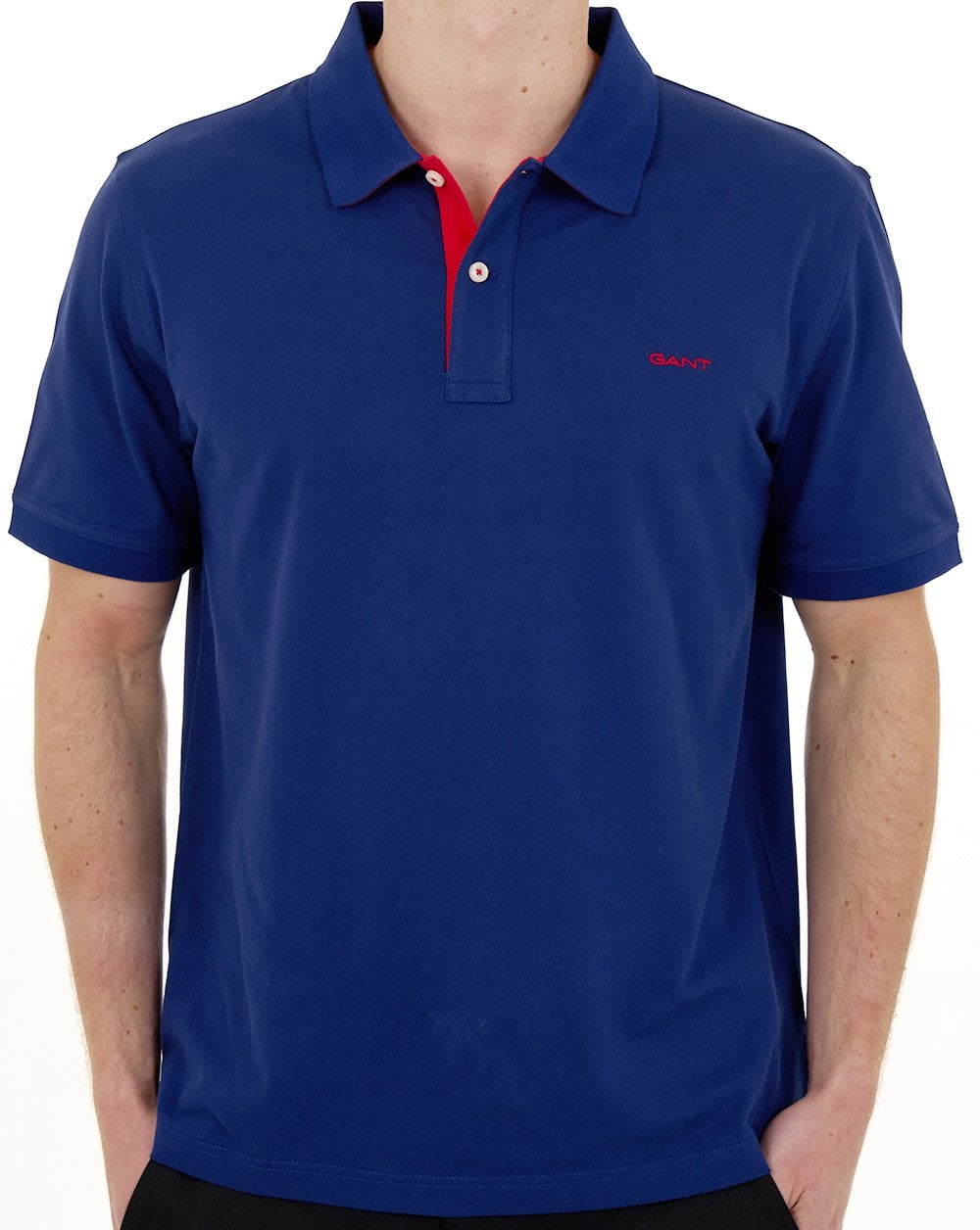 Gant Polohemd mit Kontrastkragen, Dunkelblau