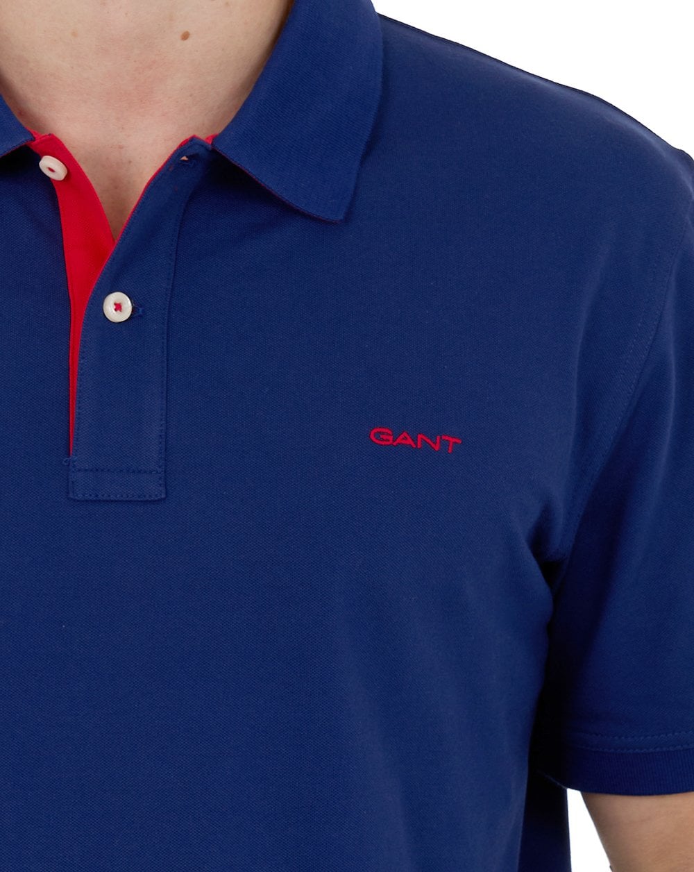 Gant Polohemd mit Kontrastkragen, Dunkelblau