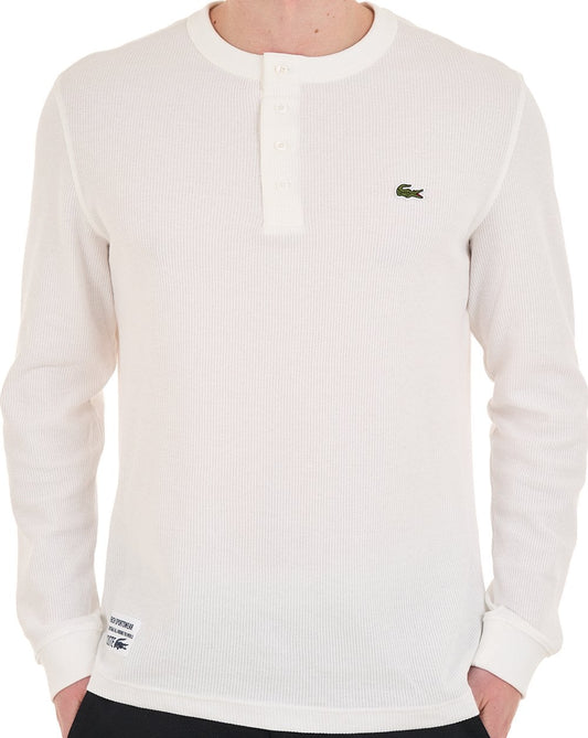 Lacoste Lacoste Waffelstrick-Henley-T-Shirt Mehl