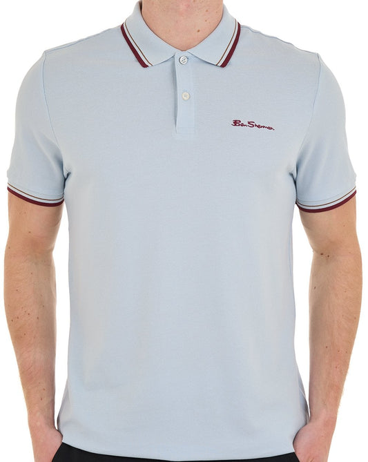 Ben Sherman Signature Piqué Polo-Polo, Puderblau