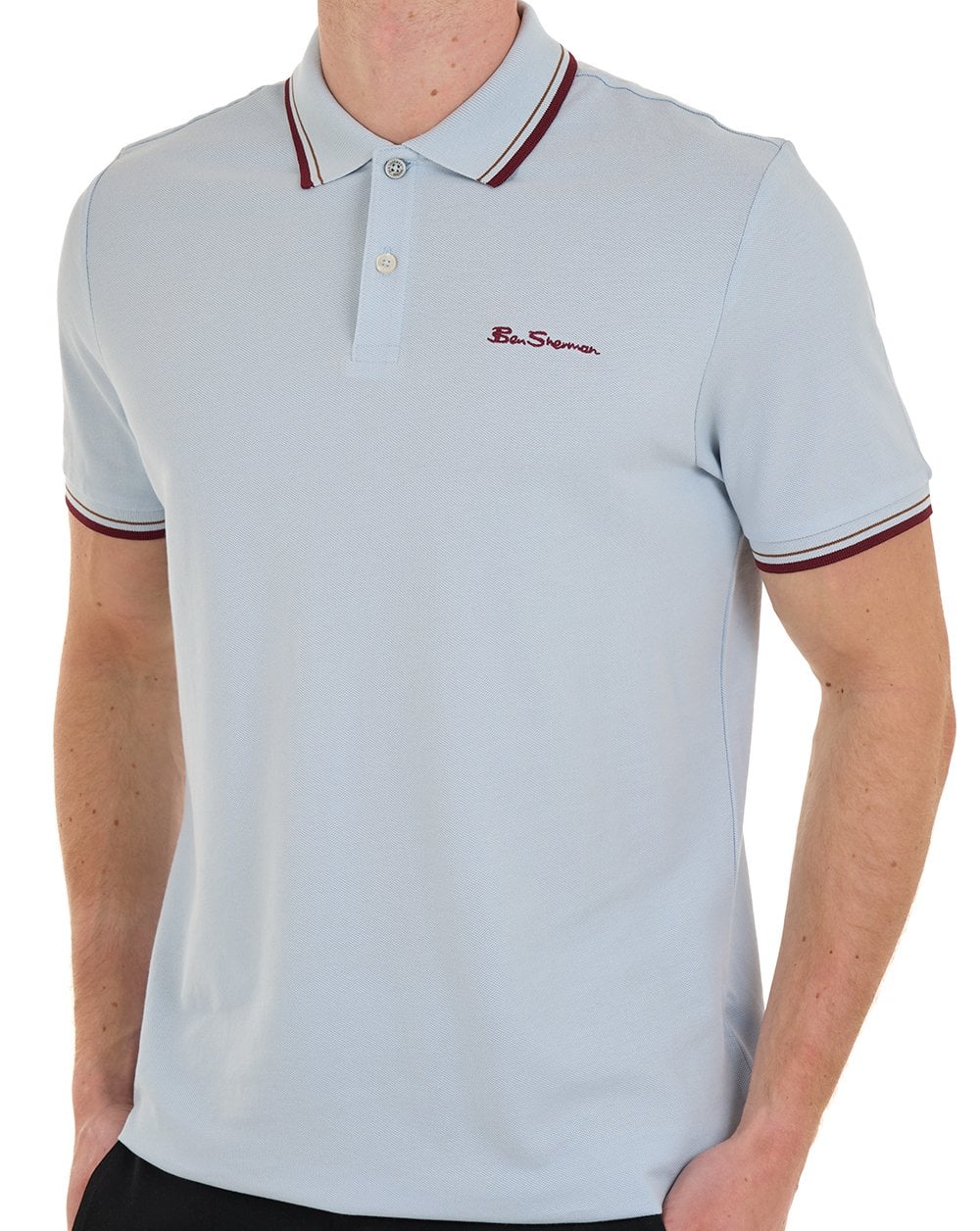 Ben Sherman Signature Piqué Polo-Polo, Puderblau