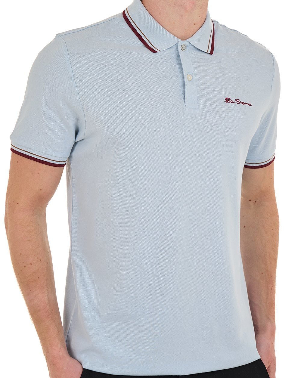 Ben Sherman Signature Piqué Polo-Polo, Puderblau