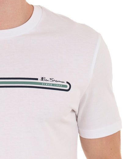 Ben Sherman Core Stripe T-Shirt Weiß