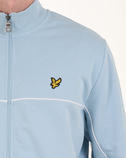 Lyle & Scott Trainingsjacke mit durchgehendem Reißverschluss und Paspelierung, Opalblau