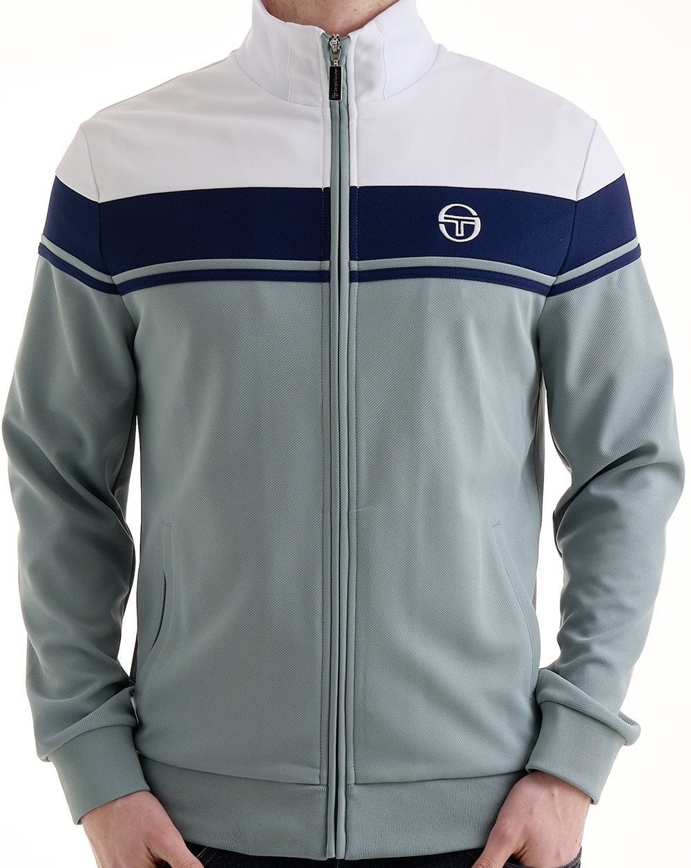 Sergio Tacchini Masters Trainingsjacke Weiß Blau-Grau