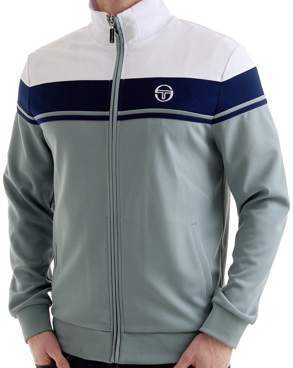 Sergio Tacchini Masters Trainingsjacke Weiß Blau-Grau