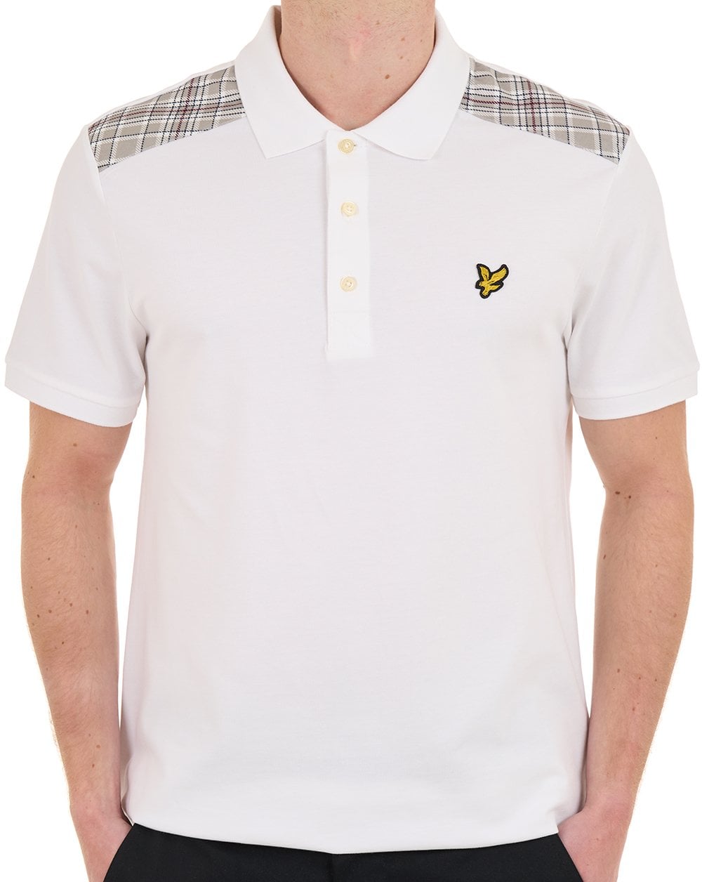 Lyle & Scott Polohemd mit Karomuster, Weiß