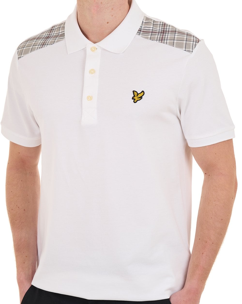 Lyle & Scott Polohemd mit Karomuster, Weiß