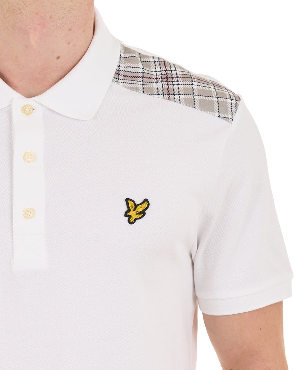 Lyle & Scott Polohemd mit Karomuster, Weiß