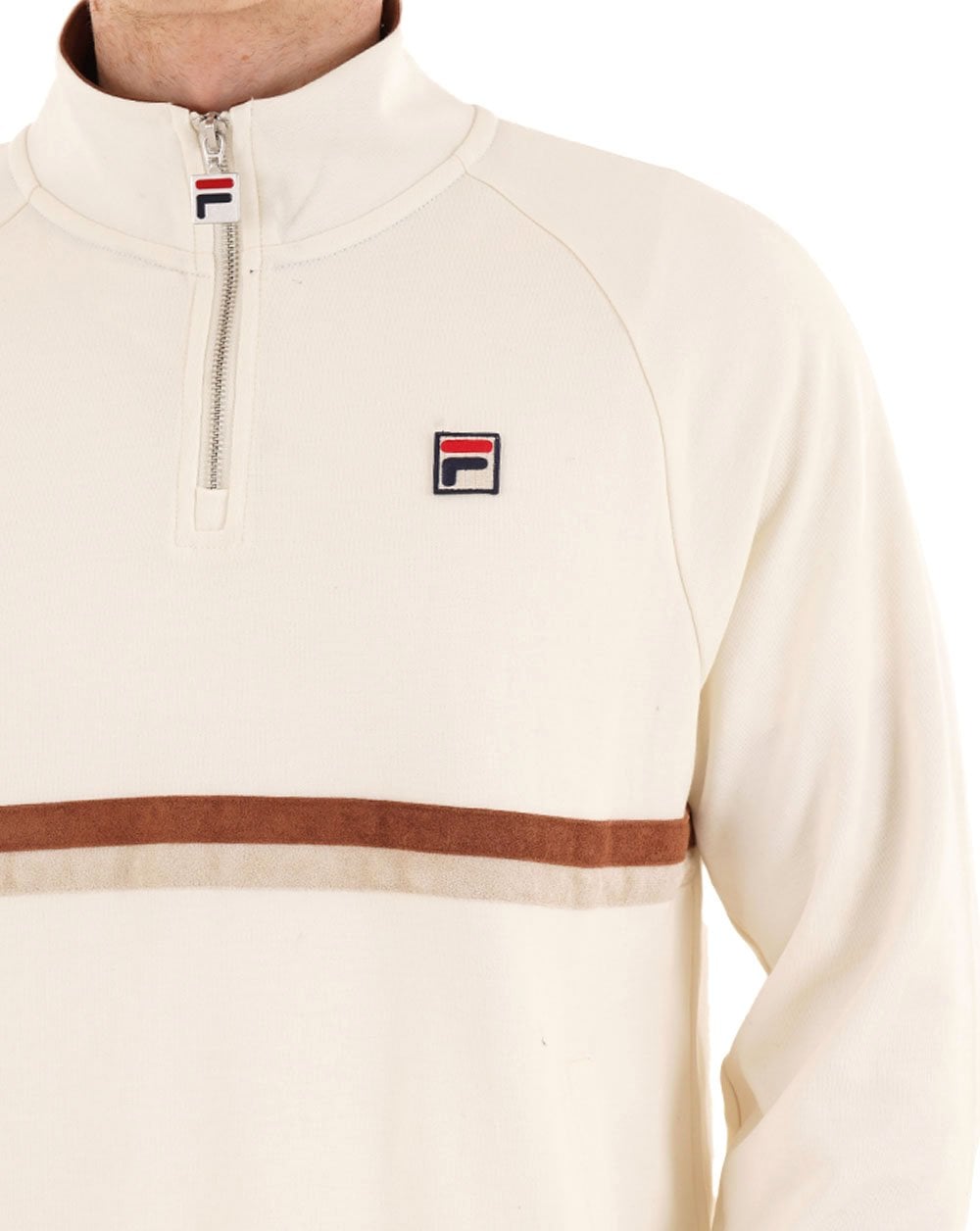 Fila Vintage Rolando 1/4 Zip Sweatshirt Gardenia
