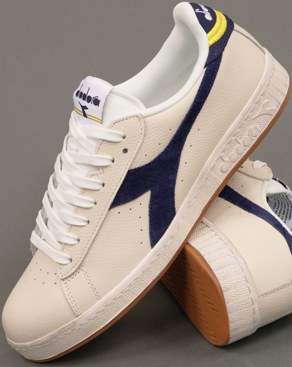 Diadora Game Low Waxed Jersey Sneaker Off White / Navy