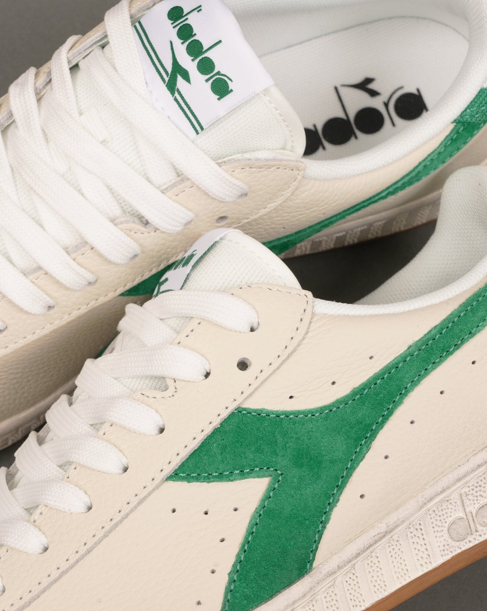 Diadora Game Low Waxed Jersey Sneaker Off White / Grün