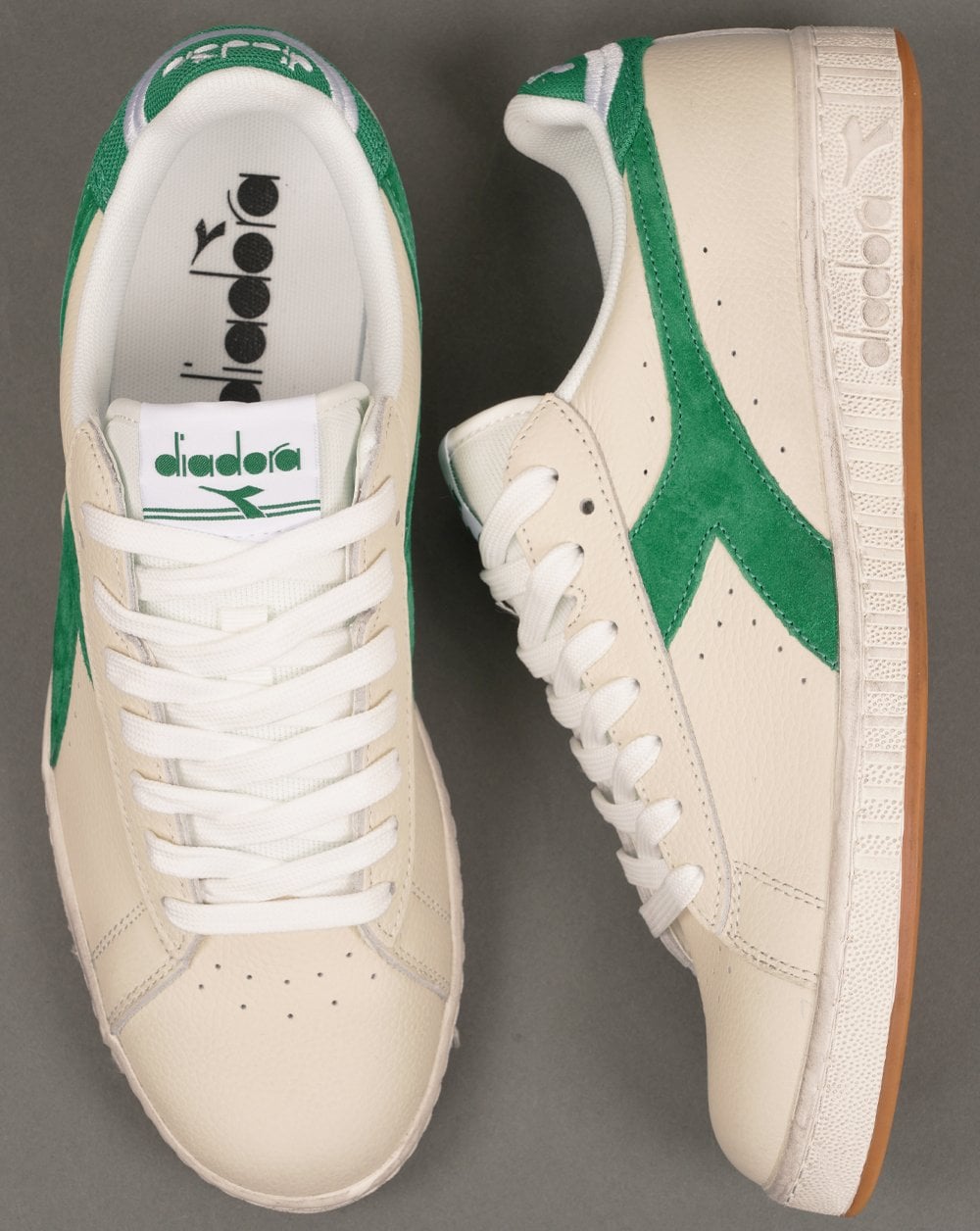 Diadora Game Low Waxed Jersey Sneaker Off White / Grün