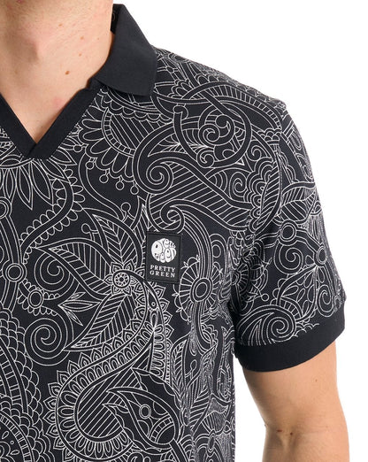Pretty Green Resonance Linear Polo Schwarz