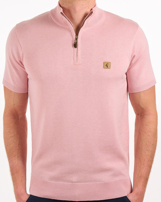 Gabicci Vintage Strickpullover mit 1/4-Reißverschluss, Hellrosa