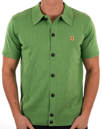 Gabicci Vintage Vollknopf-Strickpolo Verde