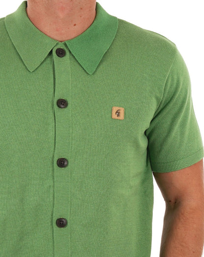 Gabicci Vintage Vollknopf-Strickpolo Verde