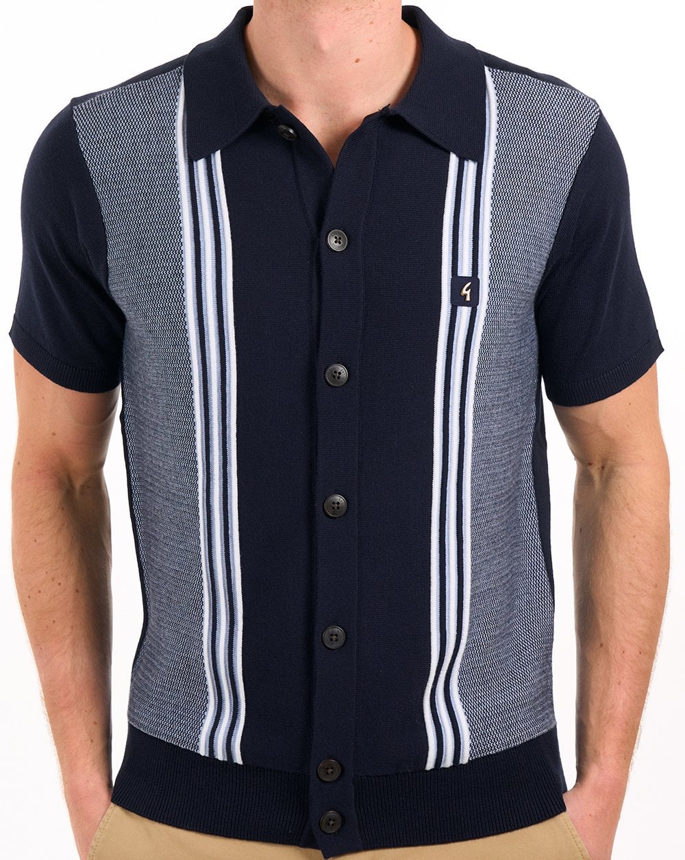 Gabicci Vintage Hanson Strickpolo Navy / Sky