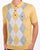Gabicci Vintage Argyle Diamond Knit Polo Lemon