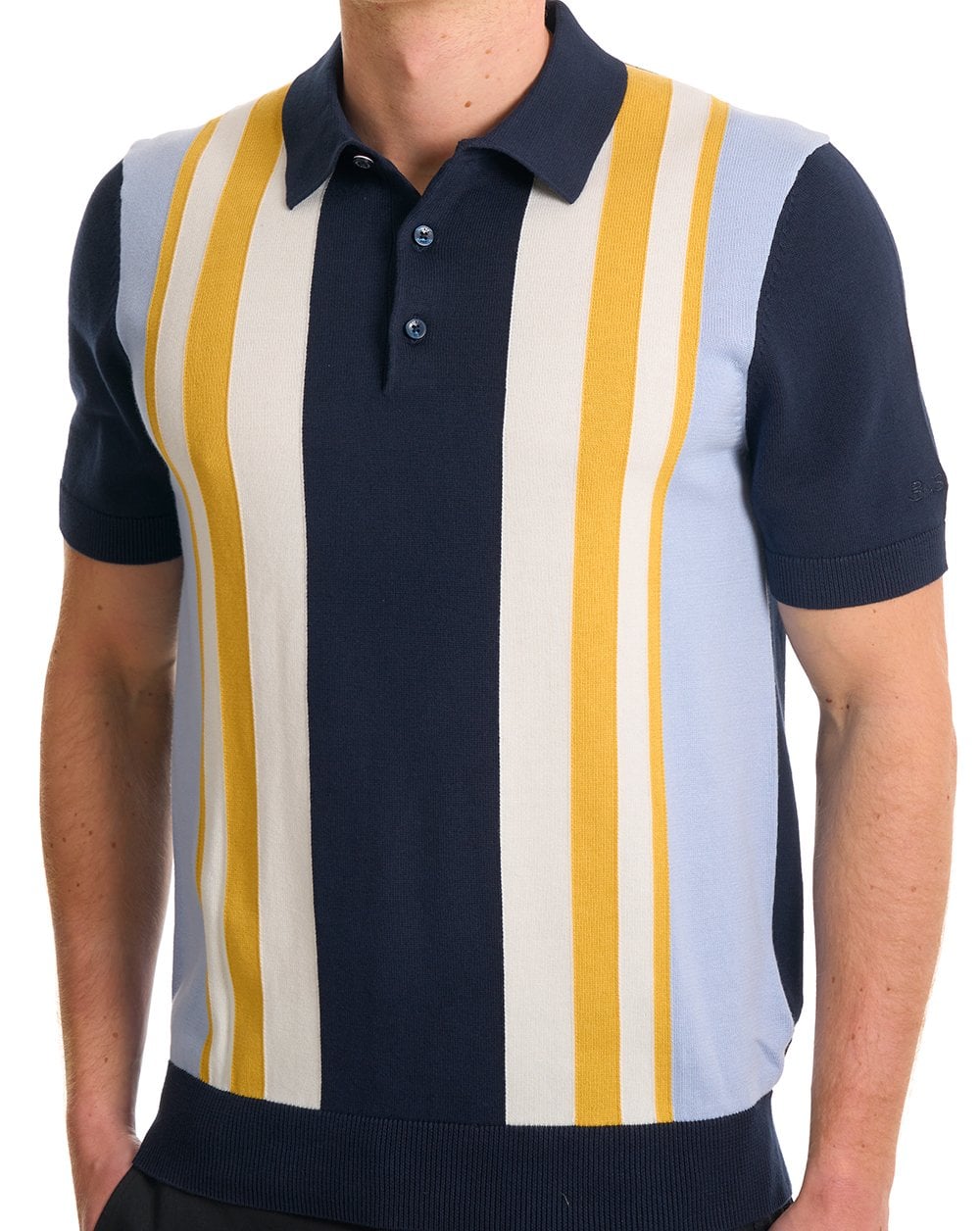 Ben Sherman Polohemd mit vertikalen Streifen, Dunkelblau