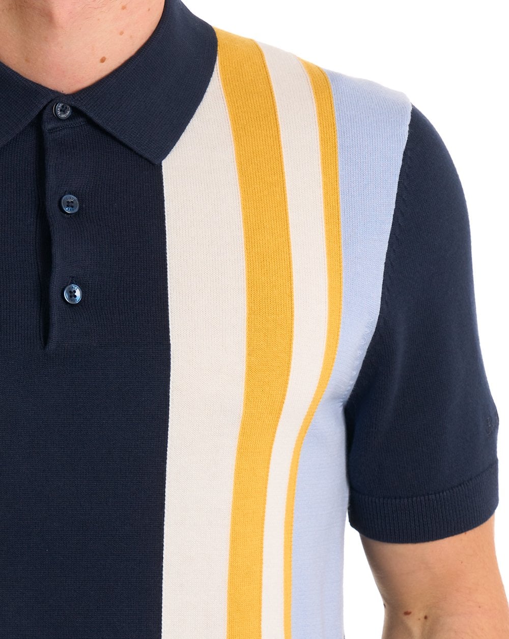 Ben Sherman Polohemd mit vertikalen Streifen, Dunkelblau