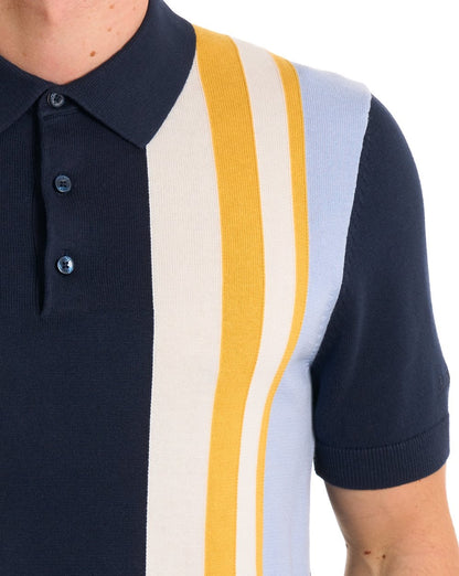 Ben Sherman Polohemd mit vertikalen Streifen, Dunkelblau