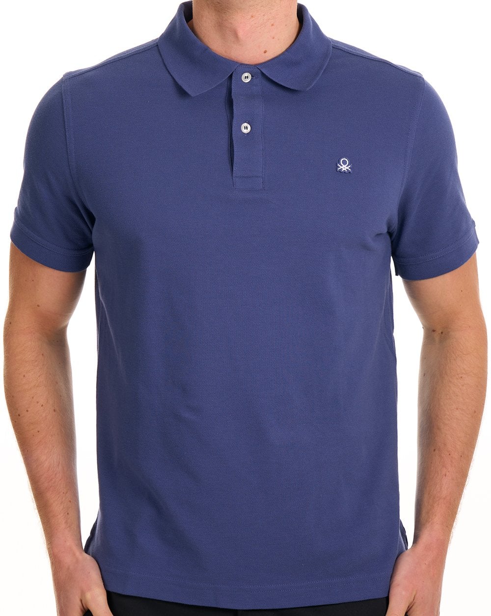 Benetton Poloshirt, gewaschenes Marineblau