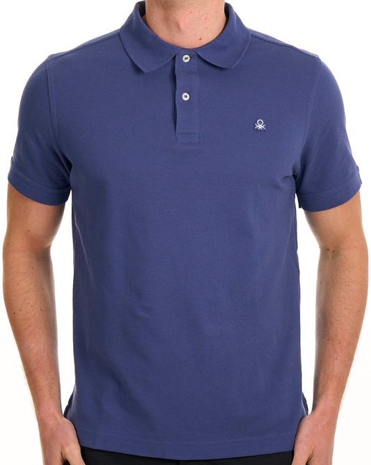 Benetton Poloshirt, gewaschenes Marineblau