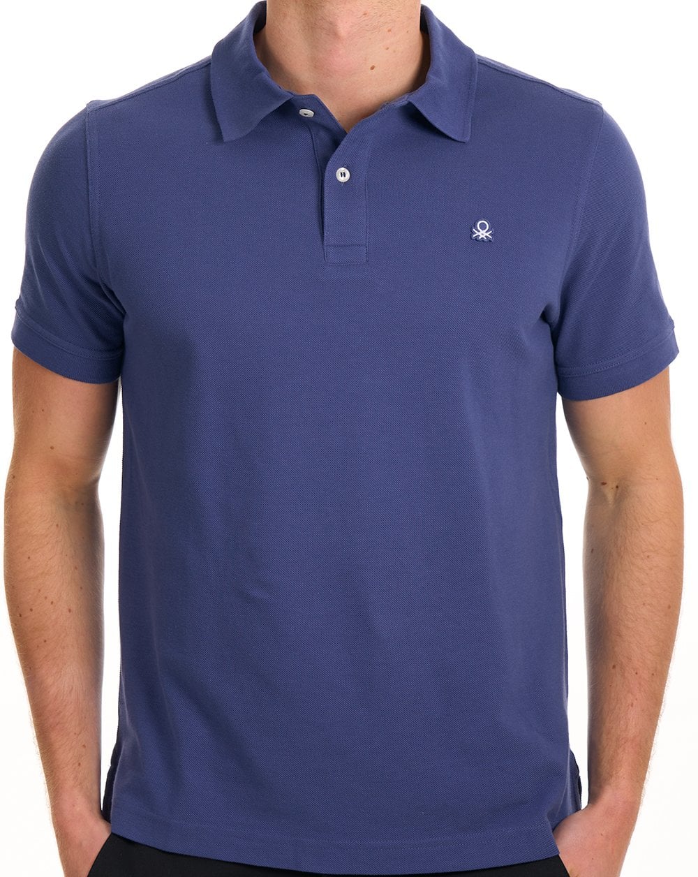Benetton Poloshirt, gewaschenes Marineblau