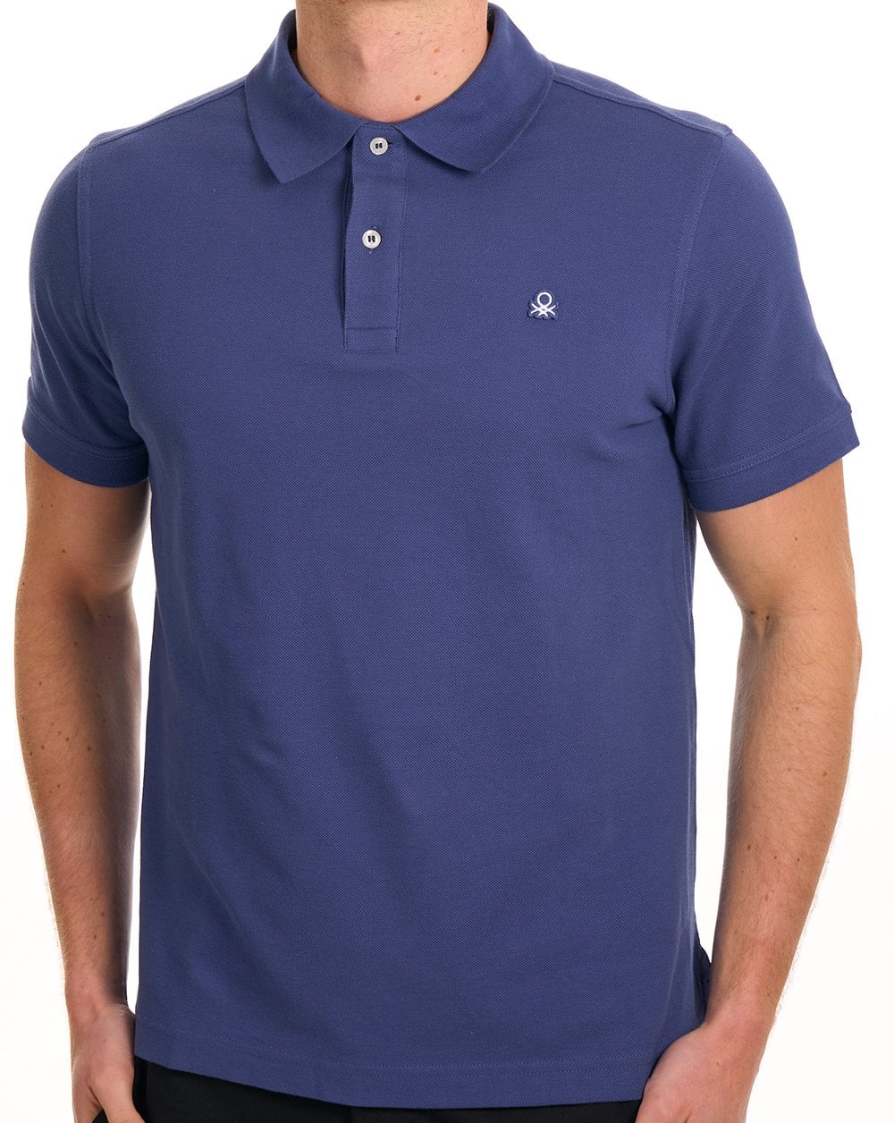 Benetton Poloshirt, gewaschenes Marineblau