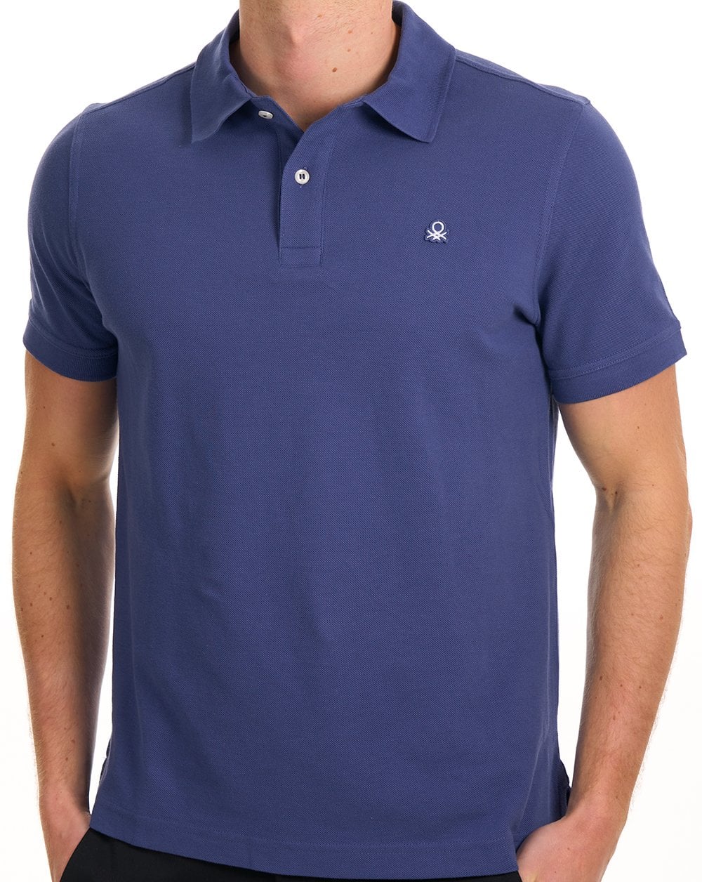 Benetton Poloshirt, gewaschenes Marineblau