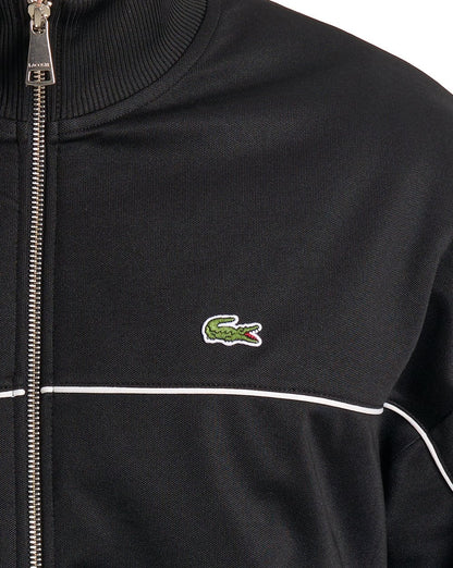 Lacoste Trainingsjacke mit Reißverschluss, Piqué, Schwarz