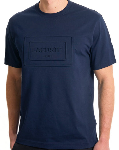 Lacoste T-Shirt mit geprägtem Logo, Marineblau