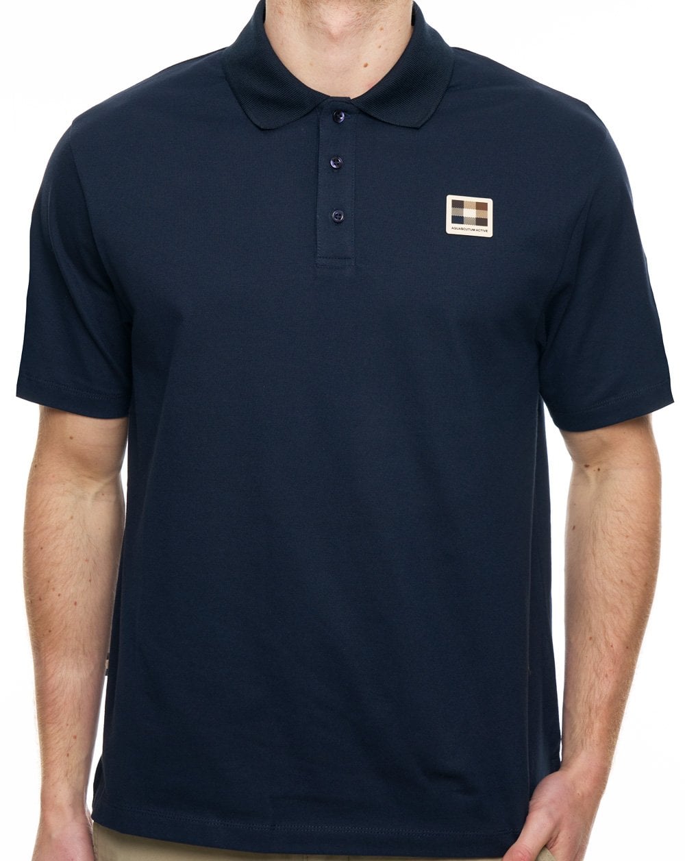 Aquascutum Pique Badge Polo Navy