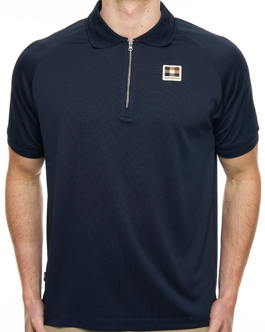 Aquascutum Pique Zip Polo Navy