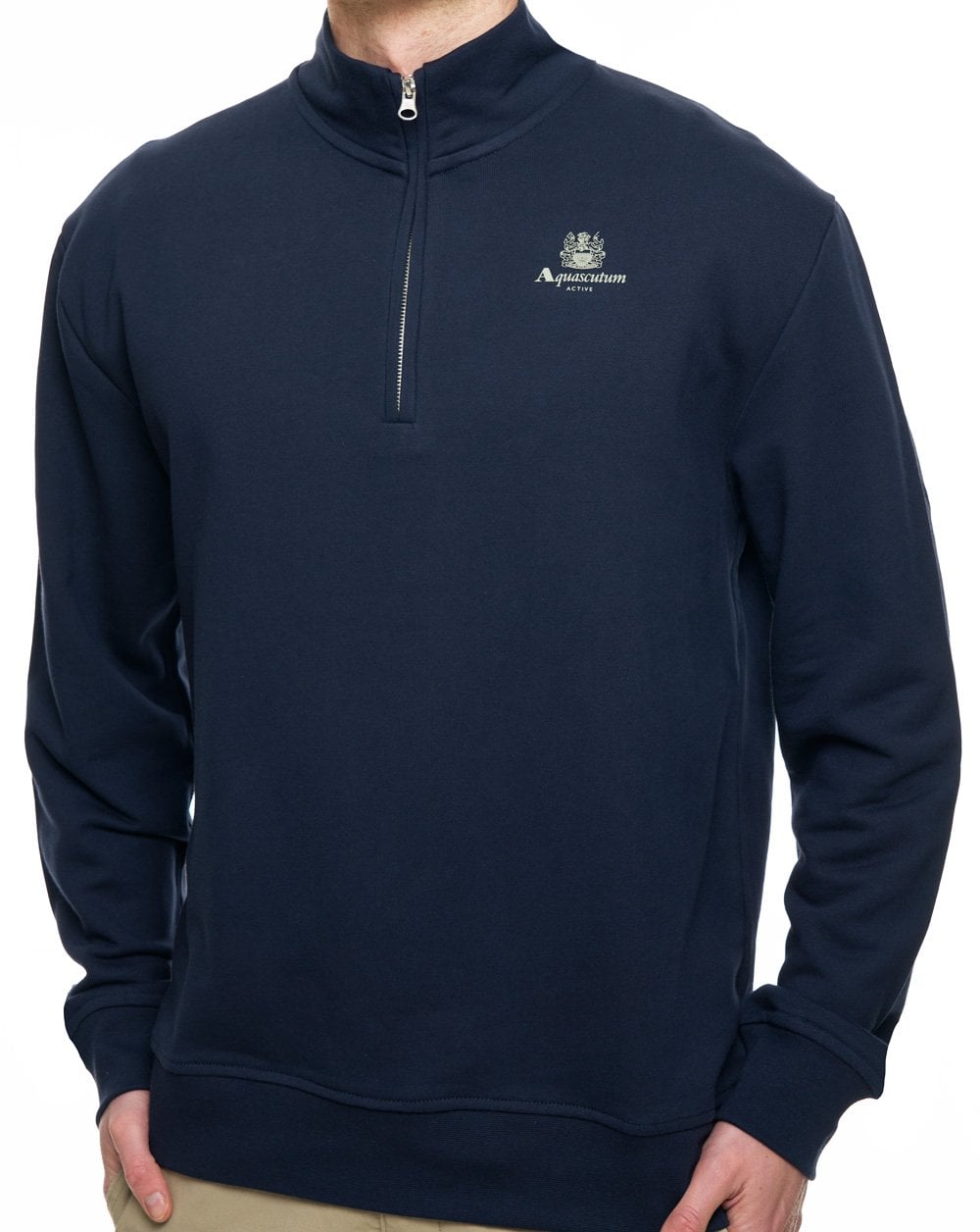 Aquascutum Halbreißverschluss mit Stehkragen, Marineblau
