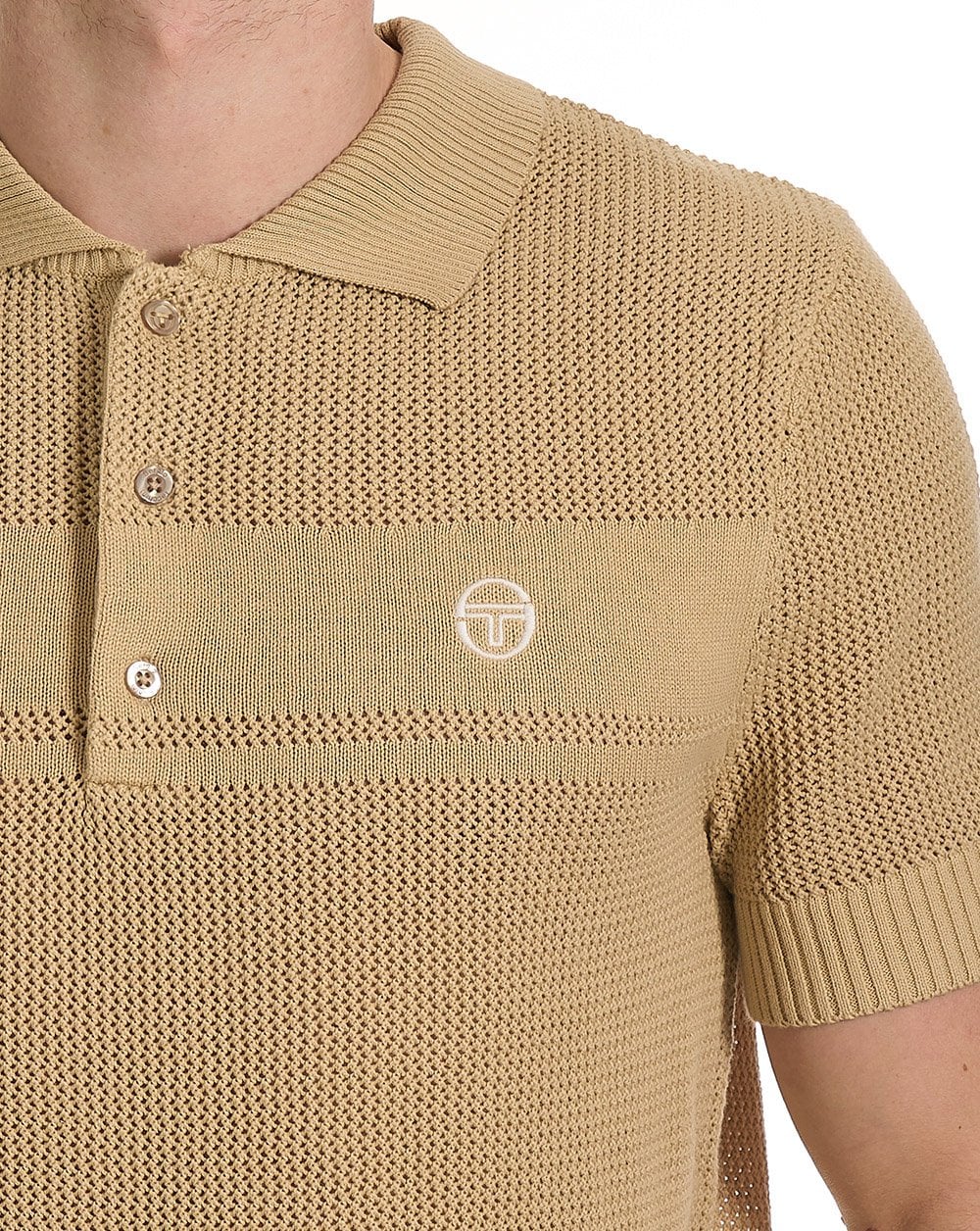 Sergio Tacchini Strukturiertes Strickpolo Sand